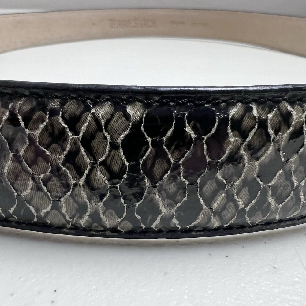 Terry Stack Italian Leather Hook‎ & Loop Belt Womens Size Large NO BUCKLE - Picture 3 of 9